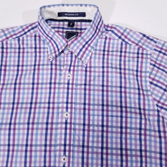 Hechter Checks/Boxes Casual Button Down Shirt - Picture 2 of 9